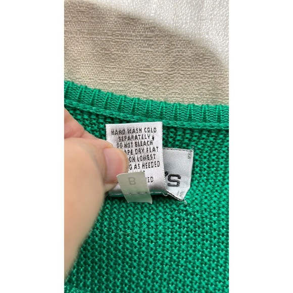 Chicos size 1 (8-10/M) green waffle knit sweater - Picture 4 of 8